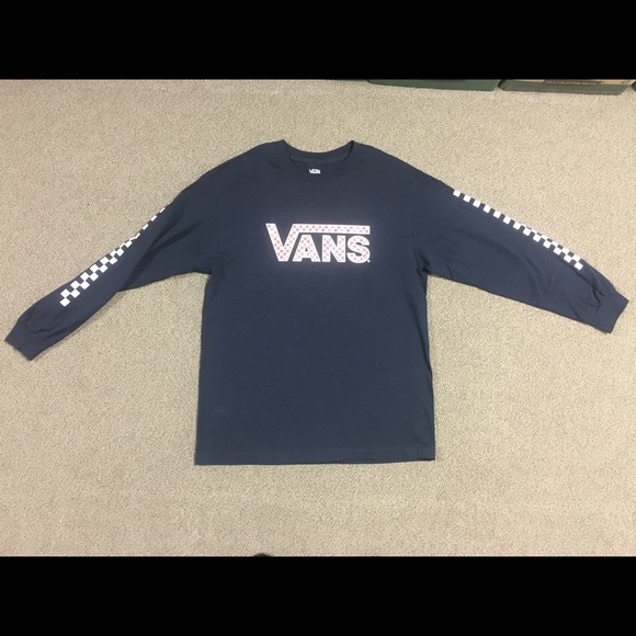 blue checkered vans shirt